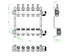 Heizkreisverteiler von Oventrop mit mehrere Kreisen, integrierten Durchflussmessern und Regelungen im Vorlauf, sichtbar in einer schematischen Darstellung.
